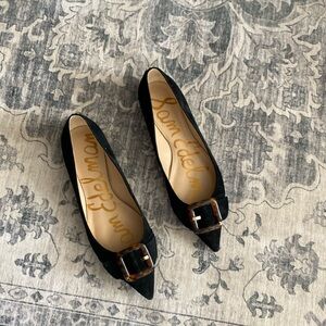 Sam Edelman Sonja Black Suede Pointed Toe Flats Size 8